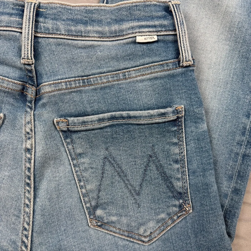 MOTHER Rambler Zip Flood High Rise Straight Jeans Out of the Blue Size 25 - Picture 10 of 10